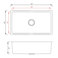 Pelican PL-VR3118 R20 18 Gauge Stainless Steel Undermount Kitchen Sink 31'' x 18'' w/ Low Radius Corners